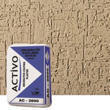Activo Dekoratif Tekstüre Son Kat Beyaz Sıva (Çizgi Desenli) AC 2800